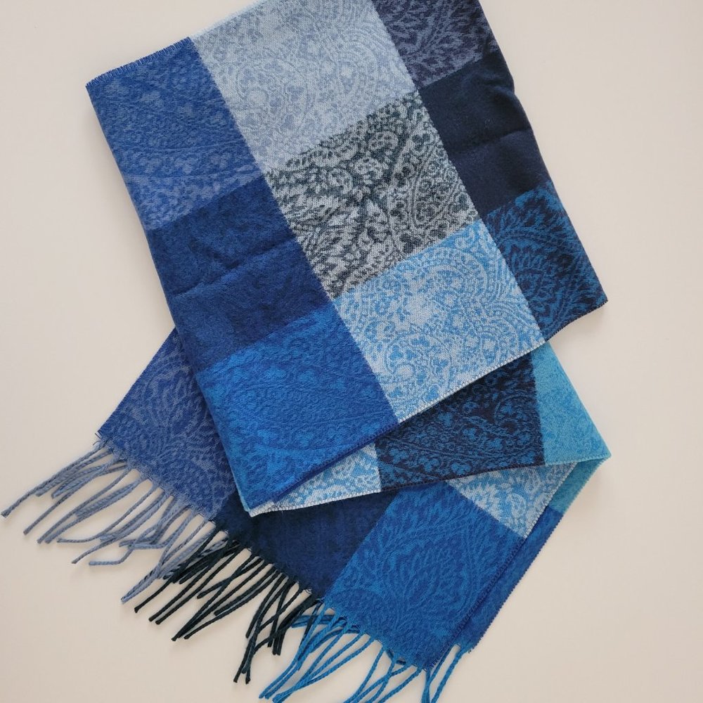 Blue Patchwork Scarf - Lightweight and Oh So Soft -New without tags